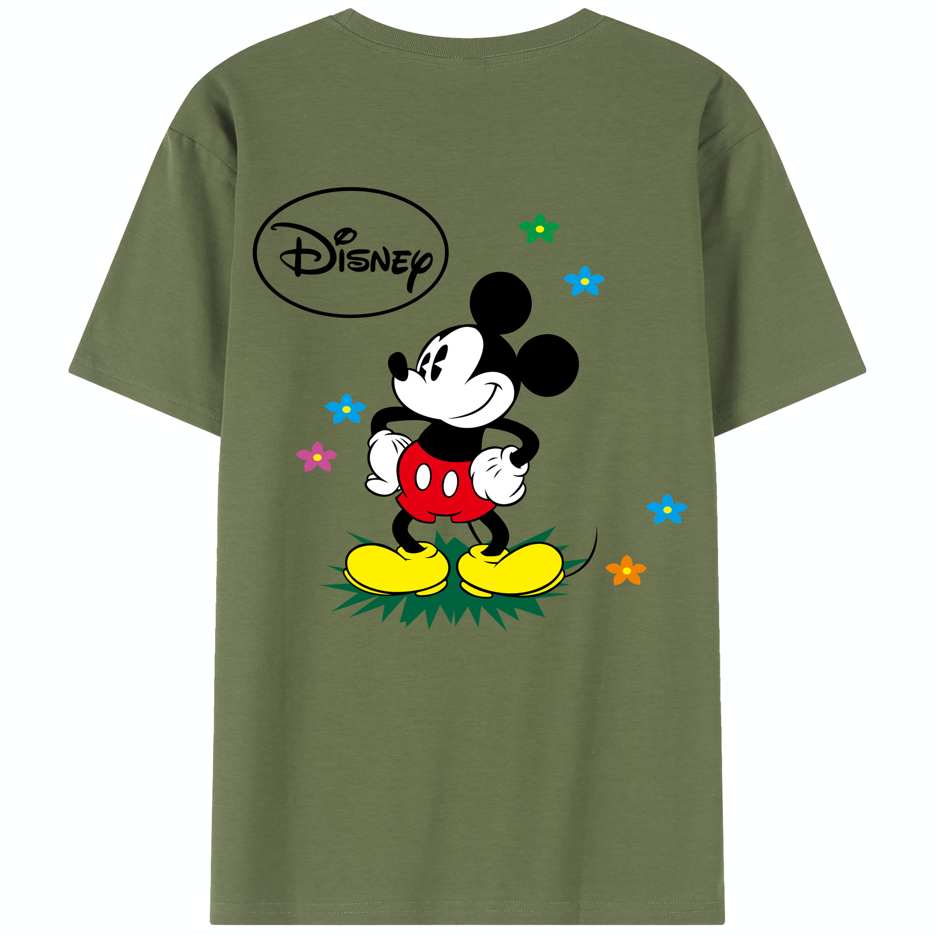 （画像用） ミッキーマウス Mickey Mouse 綿100％半袖Tシャツ（背面プリント）